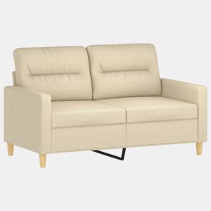 vidaXL Sofá de 2 lugares tecido 120 cm cor creme