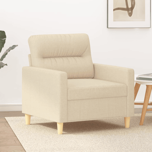 vidaXL Poltrona 60 cm tecido cor creme vidaXL Poltrona 60 cm tecido cor creme