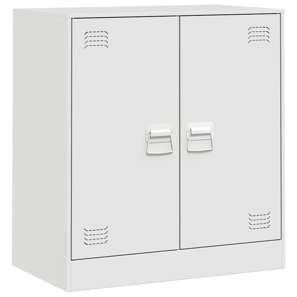 Vidaxl aparador de acero blanco 67x39x73 cm