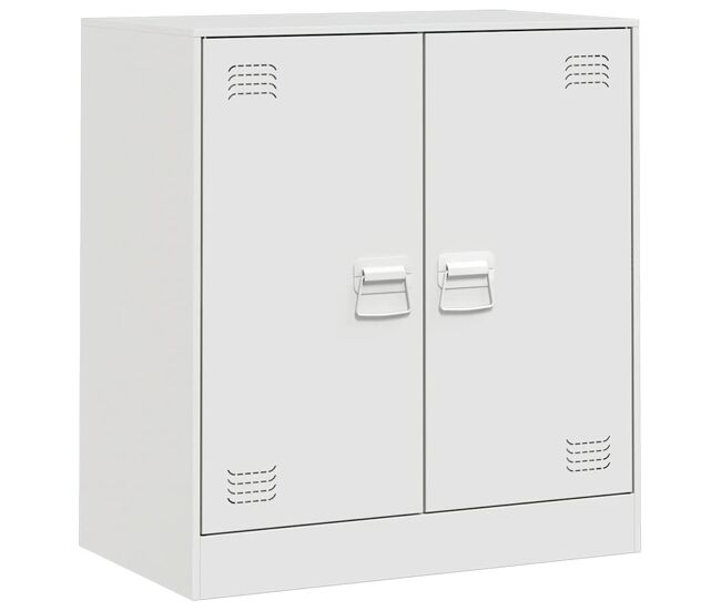 Vidaxl aparador de acero blanco 67x39x73 cm