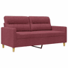 vidaXL Sofá de 2 lugares tecido 140 cm vermelho tinto