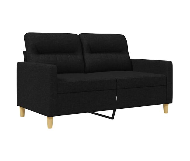 Vidaxl sofá de 2 plazas de tela negro 120 cm