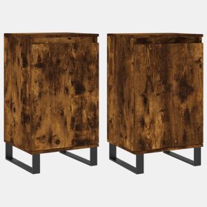 vidaXL Aparadores 2 pcs 40x35x70 cm derivados madeira carvalho fumado