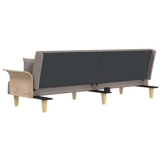 vidaXL Sofá-cama com apoio de braços tecido cinzento-acastanhado