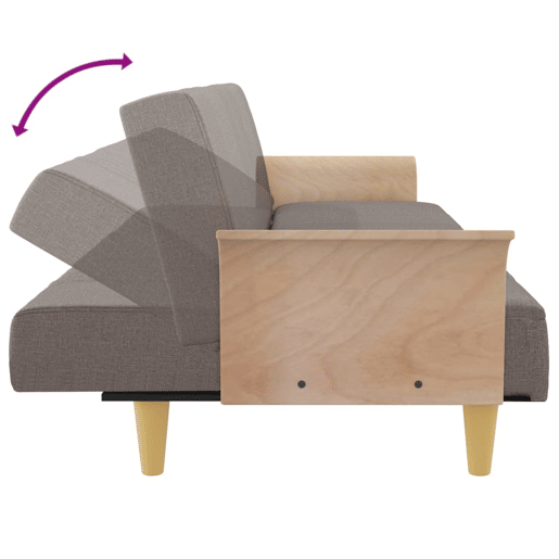 vidaXL Sofá-cama com apoio de braços tecido cinzento-acastanhado