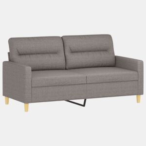 vidaXL Sofá de 2 lugares tecido 140 cm cinzento-acastanhado