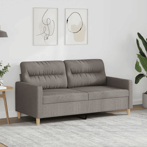 vidaXL Sofá de 2 lugares tecido 140 cm cinzento-acastanhado vidaXL Sofá de 2 lugares tecido 140 cm cinzento-acastanhado