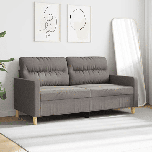 vidaXL Sofá de 2 lugares tecido 140 cm cinzento-acastanhado vidaXL Sofá de 2 lugares tecido 140 cm cinzento-acastanhado