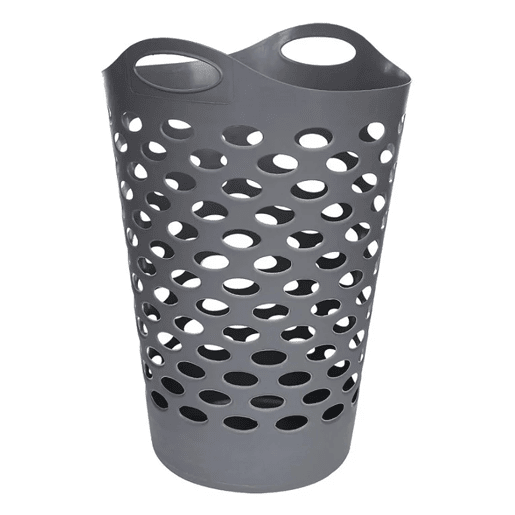 WELL HOME - Cesto de roupa suja cinza 60L