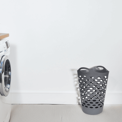 WELL HOME - Cesto de roupa suja cinza 60L