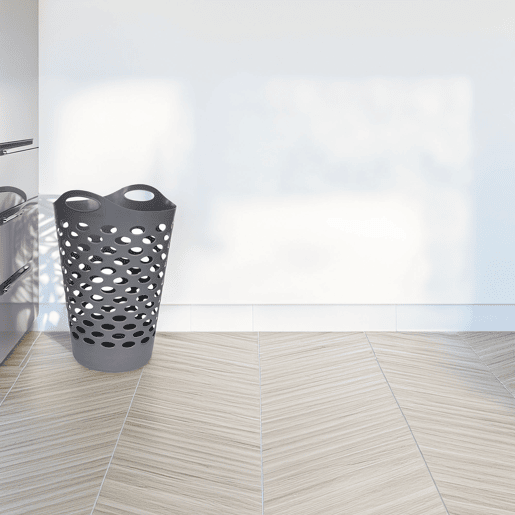 WELL HOME - Cesto de roupa suja cinza 60L