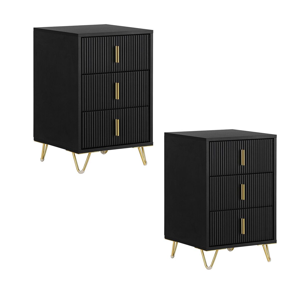 Set de 2 mesitas de noche mesa fbt115-l-schx2 sobuy