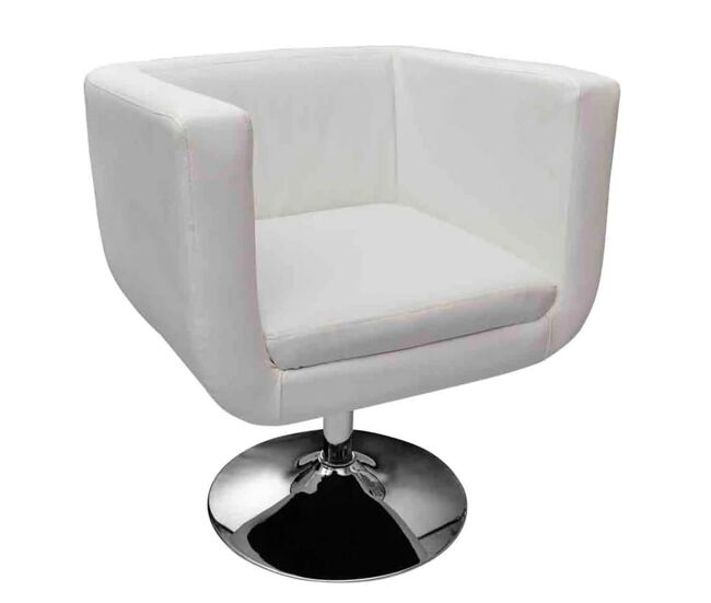 Vidaxl taburete de bar cuero sintético blanco