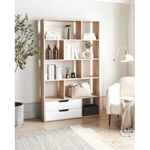 Estante WADENA 185 cm CastanhoBranco