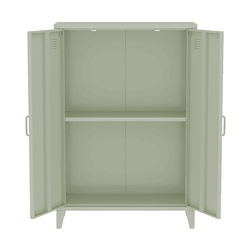 Cômodaguarda-roupa de metal 2 portas, set de 2, Soho, Verde claro, 75x33x110 cm
