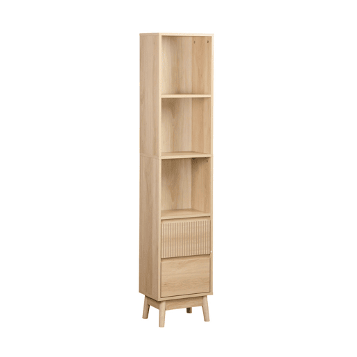 Coluna de armazenamento decoração madeira, 3 prateleiras 2 gavetas, Linear, Natural, 35x25x167 cm Coluna de armazenamento decoração madeira, 3 prateleiras 2 gavetas, Linear, Natural, 35x25x167 cm