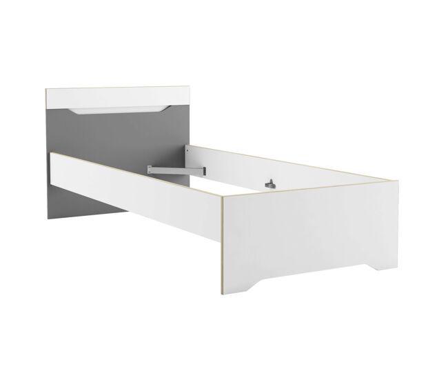 Cama juvenil genius color blanco y gris 90x190-200 cm