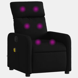 vidaXL Poltrona de massagens reclinável tecido preto
