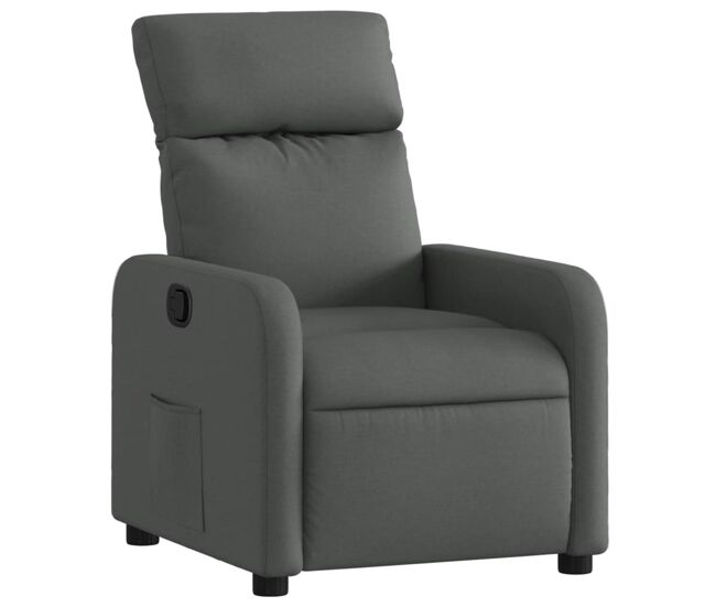 Vidaxl sillón reclinable de tela gris oscuro