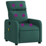 vidaXL Poltrona de massagens reclinável tecido verde-escuro