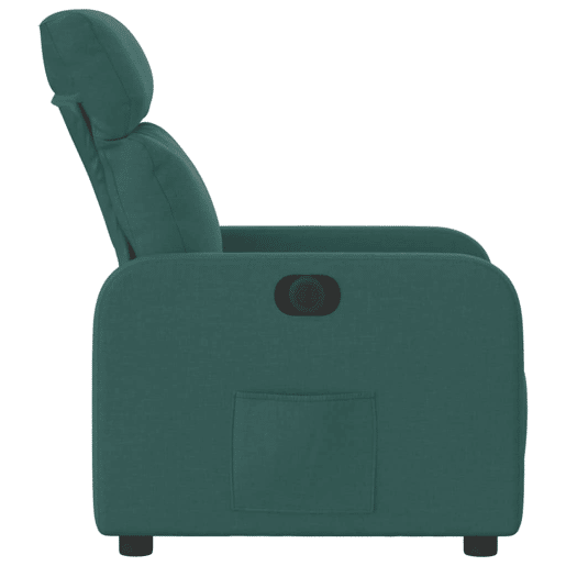 vidaXL Poltrona elétrica reclinável tecido verde-escuro vidaXL Poltrona elétrica reclinável tecido verde-escuro