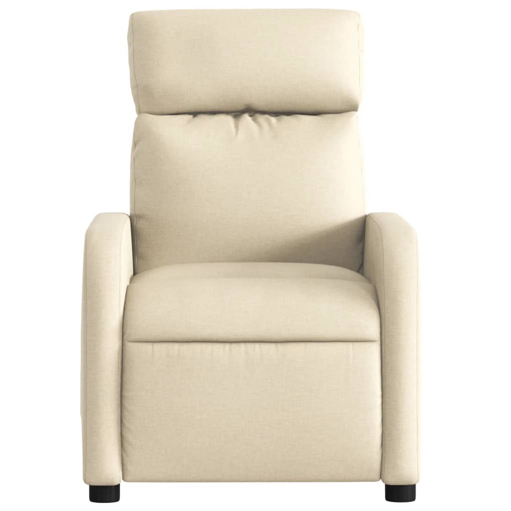 Vidaxl sillón reclinable de tela crema