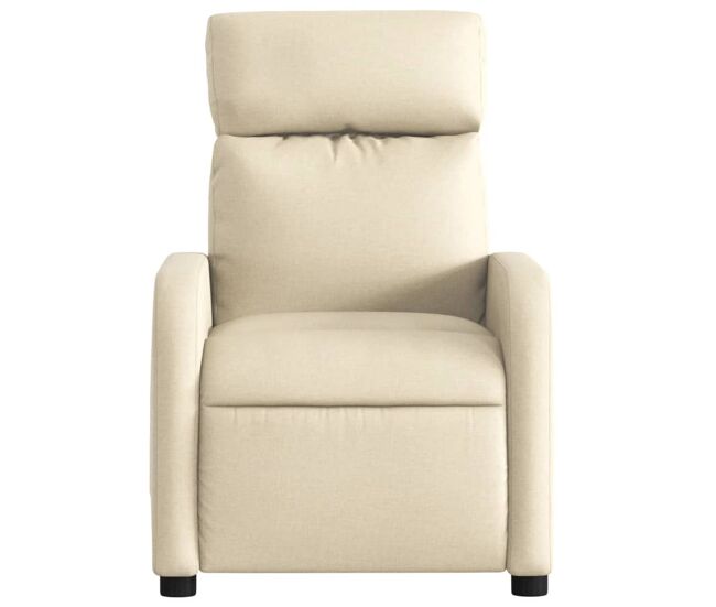 Vidaxl sillón reclinable de tela crema