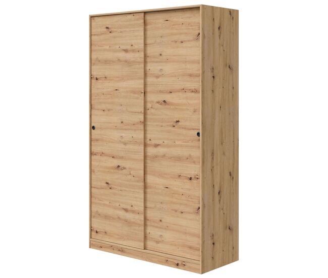 Armario de puertas correderas y diseño cálido en roble nodi 120x200 cm top alpine oak 120 x 200 x 50 cm