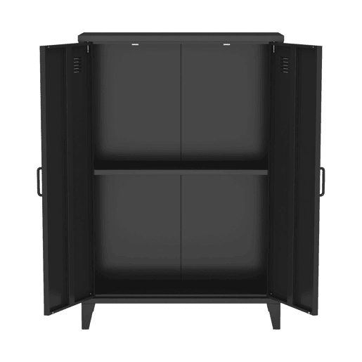 Cômodaguarda-roupa de metal 2 portas, set de 2, Soho, Preto, 75x33x110 cm