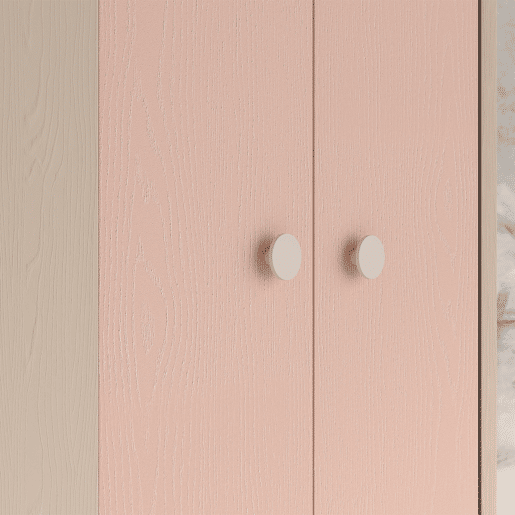 Armário de canto de 2 portas Alycia Bege e Rosa