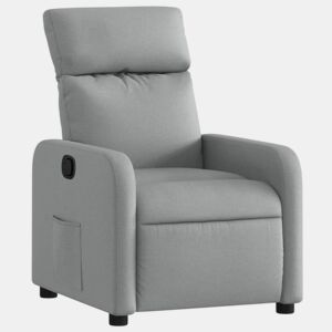 vidaXL Poltrona reclinável tecido cinzento-claro