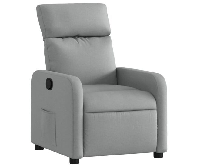 Vidaxl sillón reclinable de tela gris claro