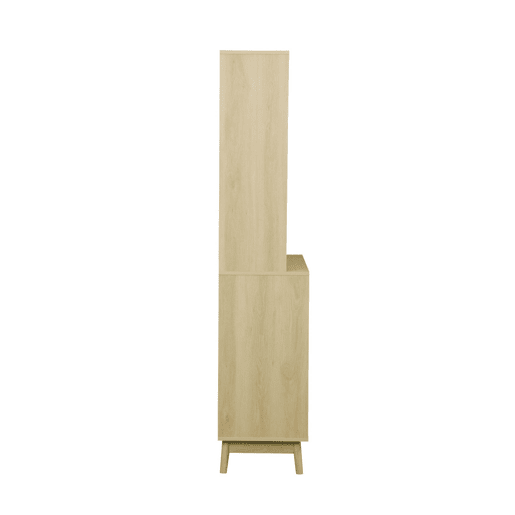 Aparador decorado efeito madeira 4 portas, 110cm, Linear, Natural, 110x40x185 cm