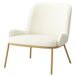 ALVIN-Sillón de tela Bouclé y metal efecto roble ALVIN-Sillón de tela Bouclé y metal efecto roble Blanco/ Madera