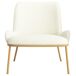 ALVIN-Sillón de tela Bouclé y metal efecto roble ALVIN-Sillón de tela Bouclé y metal efecto roble Blanco/ Madera