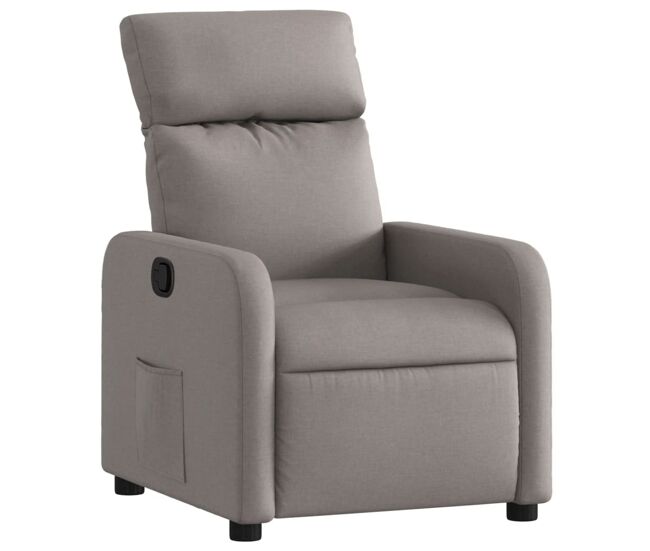 Vidaxl sillón reclinable de tela gris taupe