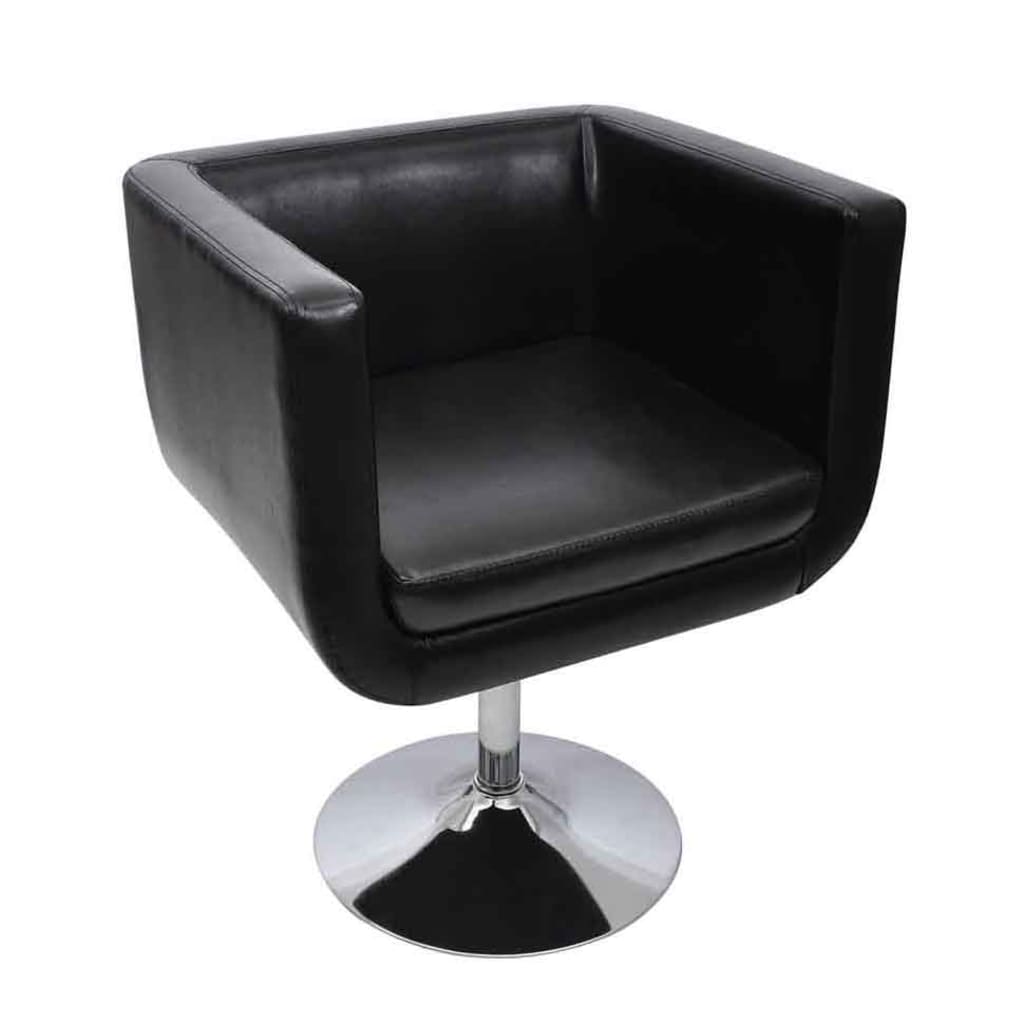 Vidaxl taburete de bar cuero sintético negro
