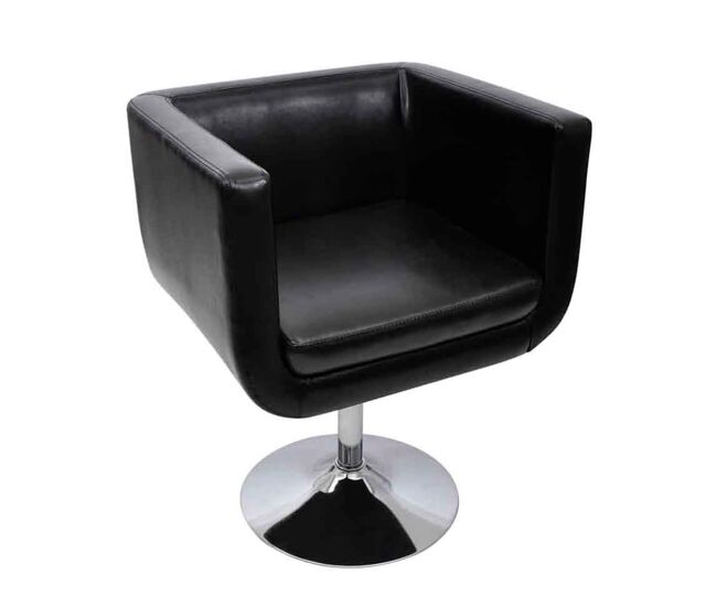 Vidaxl taburete de bar cuero sintético negro