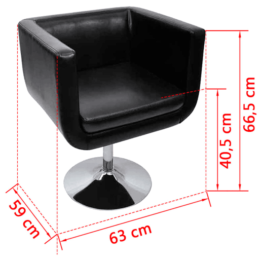 vidaXL Cadeira de bar em couro artificial preto