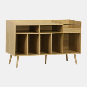 Móvel vintage com espaço para vinis e gira-discos, 130cm, Dune, Natural, 130x50x80 cm