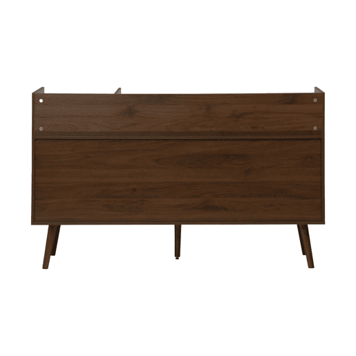 Móvel para vinis XL vintage efeito madeira escura, 130cm, Nepal, Madeira escura, 130x50x80 cm