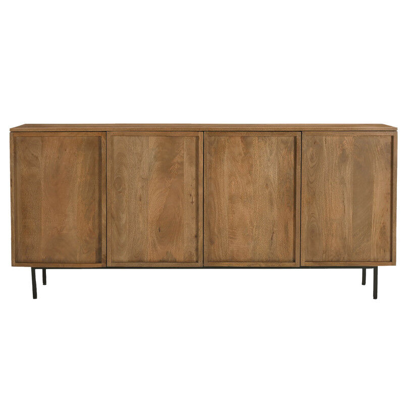 Aparador de madera maciza de 4 puertas