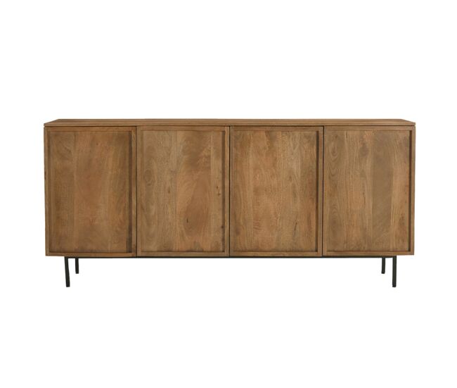 Aparador de madera maciza de 4 puertas