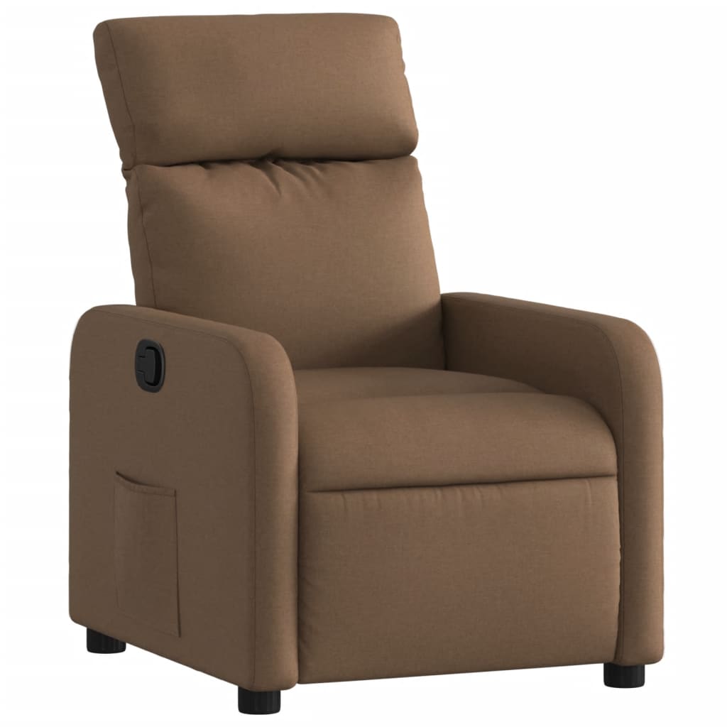 Vidaxl sillón reclinable de tela marrón