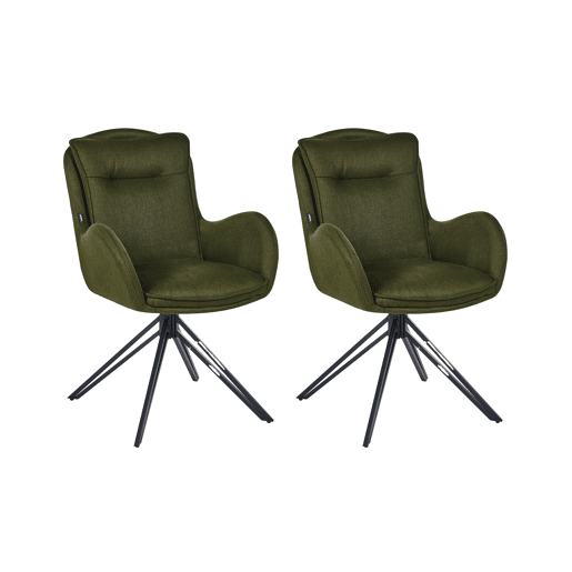 Conjunto de 2 cadeiras de jantar AVELAR Verde escuro Conjunto de 2 cadeiras de jantar AVELAR Verde escuro