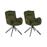 Conjunto de 2 cadeiras de jantar AVELAR Verde escuro