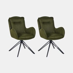 Conjunto de 2 cadeiras de jantar AVELAR Verde escuro