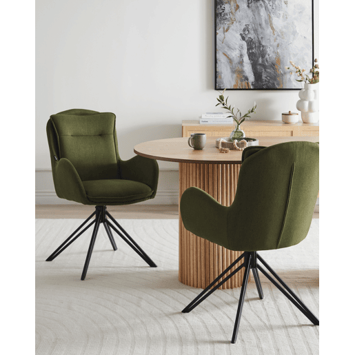 Conjunto de 2 cadeiras de jantar AVELAR Verde escuro Conjunto de 2 cadeiras de jantar AVELAR Verde escuro