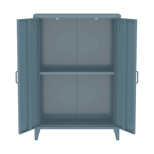 Cômodaguarda-roupa de metal 2 portas, set de 2, Soho, Azul cinza, 75x33x110 cm
