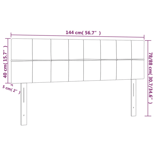 vidaXL Cabeceira de cama 2 pcs veludo 72x5x7888 cm preto